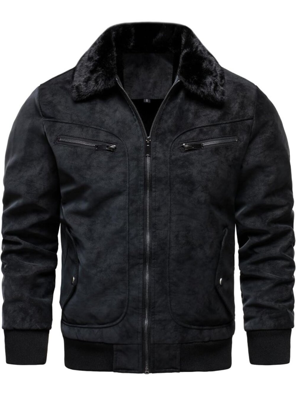 Men's Faux Fur Flight Bomber Jacket | Cozy Warmth & Stylish Outerwear